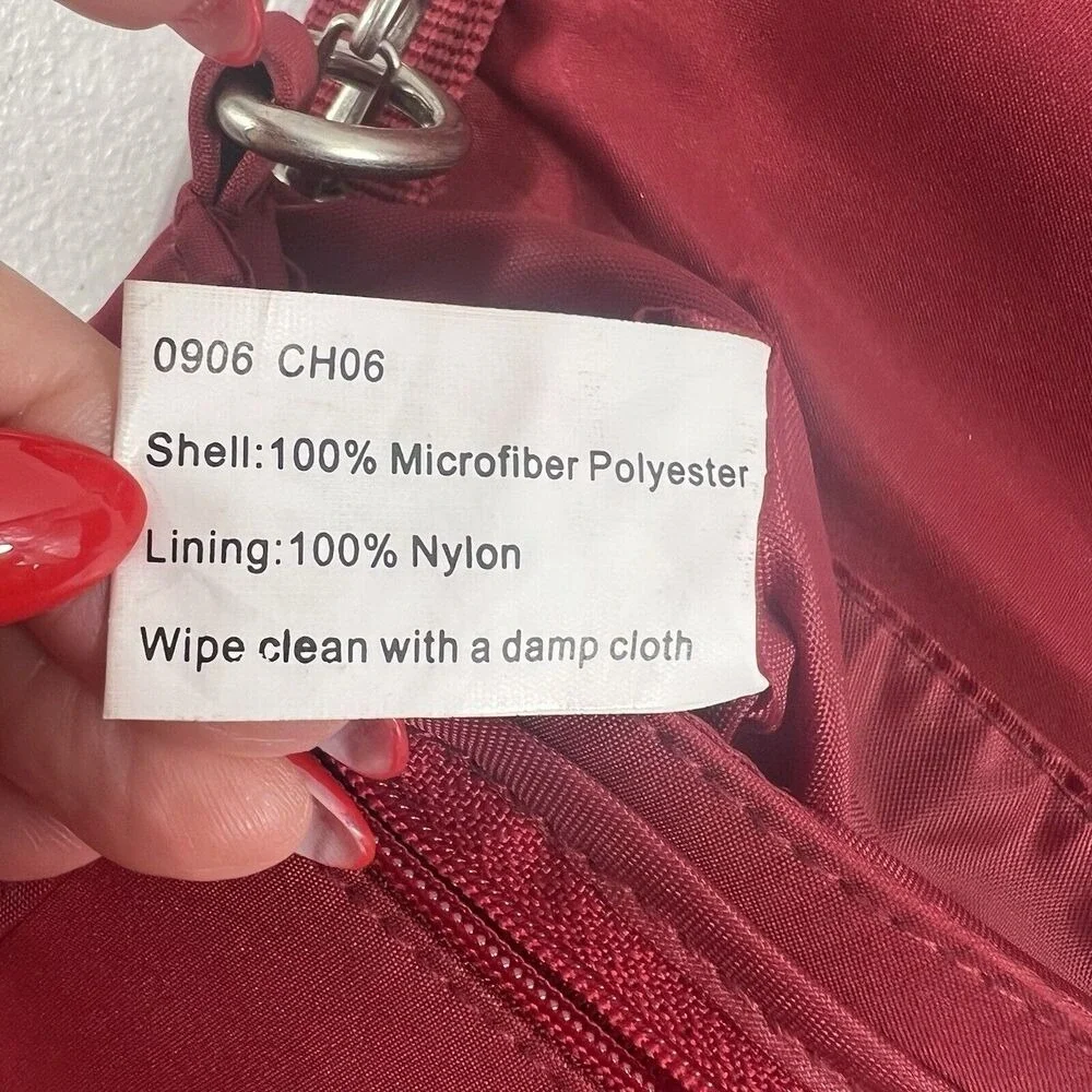 Travelon Crossbody‎ Convertible Waist Belt Bag Polyester Zip Pocket Travel Red